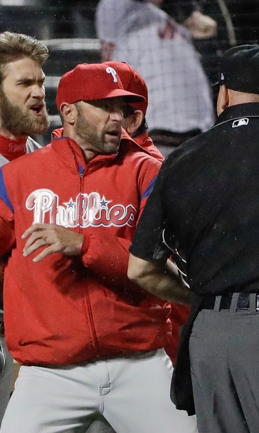 Harper ejected, bolts from dugout to confront plate umpire